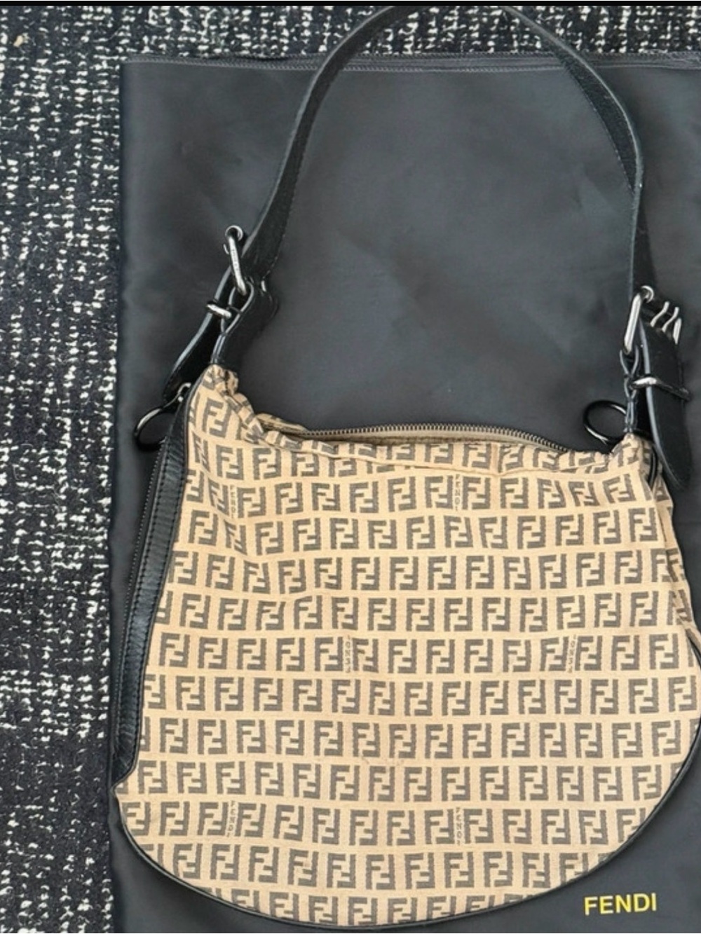 Fendi Brown Monogram Canvas Shoulder Bag
